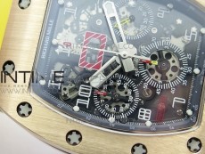 RM11-03 RG KVF 1:1 Best Edition Crystal Skeleton Dial on Yellow Rubber Strap A7750