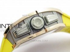 RM11-03 RG KVF 1:1 Best Edition Crystal Skeleton Dial on Yellow Rubber Strap A7750