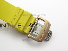 RM11-03 RG KVF 1:1 Best Edition Crystal Skeleton Dial on Yellow Rubber Strap A7750
