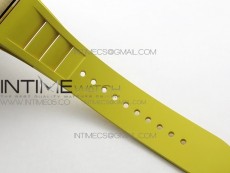 RM11-03 RG KVF 1:1 Best Edition Crystal Skeleton Dial on Yellow Rubber Strap A7750