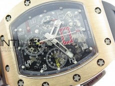 RM11-03 RG KVF 1:1 Best Edition Crystal Skeleton Dial on Black Rubber Strap A7750
