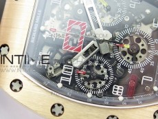 RM11-03 RG KVF 1:1 Best Edition Crystal Skeleton Dial on Black Rubber Strap A7750