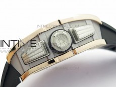 RM11-03 RG KVF 1:1 Best Edition Crystal Skeleton Dial on Black Rubber Strap A7750