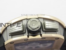 RM11-03 RG KVF 1:1 Best Edition Crystal Skeleton Dial on Black Rubber Strap A7750