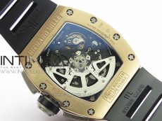 RM11-03 RG KVF 1:1 Best Edition Crystal Skeleton Dial on Black Rubber Strap A7750
