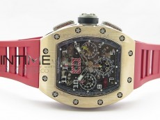 RM11-03 RG KVF 1:1 Best Edition Crystal Skeleton Dial on Red Rubber Strap A7750