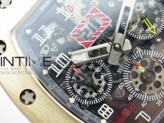 RM11-03 RG KVF 1:1 Best Edition Crystal Skeleton Dial on Red Rubber Strap A7750