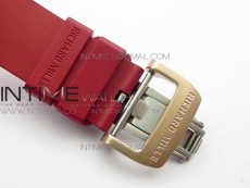 RM11-03 RG KVF 1:1 Best Edition Crystal Skeleton Dial on Red Rubber Strap A7750