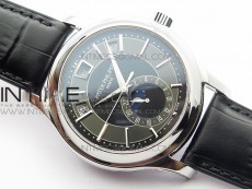 Annual Calendar Complications 5205R SS GRF Best Edition Black dial on Black leather strap A324