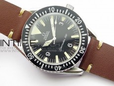 Vintage Seamaster 300 No Date SS B12 Black Dial On Brown Leather Strap A-2836 (Free Nylon Strap)
