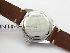 Vintage Seamaster 300 No Date SS B12 Black Dial On Brown Leather Strap A-2836 (Free Nylon Strap)