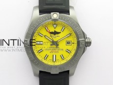 AVENGER Boutique Edition V17310 Ti DLC 1:1 Best Edition Yellow Dial on Rubber Strap A2824