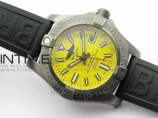 AVENGER Boutique Edition V17310 Ti DLC 1:1 Best Edition Yellow Dial on Rubber Strap A2824