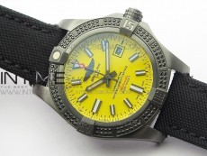 AVENGER Boutique Edition V17310 Dia Bezel Ti DLC 1:1 Best Edition Yellow Dial on Nylon Strap A2824