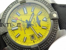AVENGER Boutique Edition V17310 Dia Bezel Ti DLC 1:1 Best Edition Yellow Dial on Nylon Strap A2824