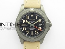 AVENGER V32395 Ti DLC 1:1 Best Edition Black Dial on Leather Strap A2824