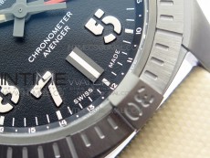 AVENGER V32395 Ti DLC 1:1 Best Edition Black Dial on Leather Strap A2824