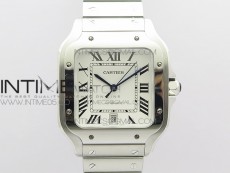 Santos de Cartier 40mm 2018 RXW 1:1 Best Edition White Dial on SS SmartLinks Bracelet MIYOTA 9015