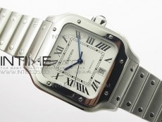 Santos de Cartier 40mm 2018 RXW 1:1 Best Edition White Dial on SS SmartLinks Bracelet MIYOTA 9015