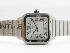 Santos de Cartier 40mm 2018 RXW 1:1 Best Edition White Dial on SS SmartLinks Bracelet MIYOTA 9015