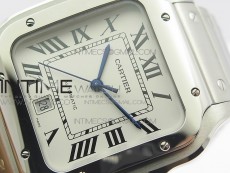 Santos de Cartier 40mm 2018 RXW 1:1 Best Edition White Dial on SS SmartLinks Bracelet MIYOTA 9015