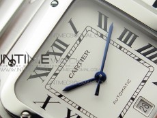 Santos de Cartier 40mm 2018 RXW 1:1 Best Edition White Dial on SS SmartLinks Bracelet MIYOTA 9015