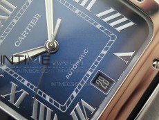 Santos de Cartier 40mm 2018 RXW 1:1 Best Edition Blue Dial on SS SmartLinks Bracelet MIYOTA 9015