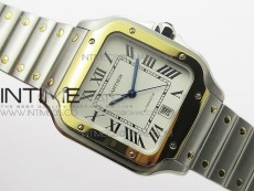 Santos de Cartier 40mm 2018 SS/YG RXW 1:1 Best Edition White Dial on SS/YG SmartLinks Bracelet MIYOTA 9015