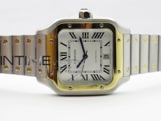 Santos de Cartier 40mm 2018 SS/YG RXW 1:1 Best Edition White Dial on SS/YG SmartLinks Bracelet MIYOTA 9015