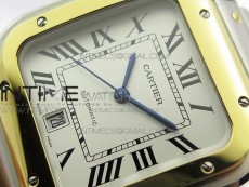 Santos de Cartier 40mm 2018 SS/YG RXW 1:1 Best Edition White Dial on SS/YG SmartLinks Bracelet MIYOTA 9015