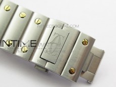 Santos de Cartier 40mm 2018 SS/YG RXW 1:1 Best Edition White Dial on SS/YG SmartLinks Bracelet MIYOTA 9015