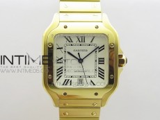 Santos de Cartier 40mm 2018 YG RXW 1:1 Best Edition White Dial on SmartLinks Bracelet MIYOTA 9015