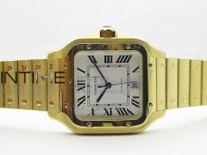 Santos de Cartier 40mm 2018 YG RXW 1:1 Best Edition White Dial on SmartLinks Bracelet MIYOTA 9015