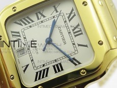 Santos de Cartier 40mm 2018 YG RXW 1:1 Best Edition White Dial on SmartLinks Bracelet MIYOTA 9015
