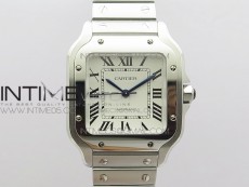 Santos de Cartier 35mm 2018 RXW 1:1 Best Edition White Dial on SS SmartLinks Bracelet MIYOTA 9015