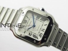 Santos de Cartier 35mm 2018 RXW 1:1 Best Edition White Dial on SS SmartLinks Bracelet MIYOTA 9015