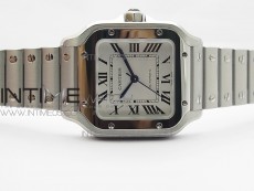 Santos de Cartier 35mm 2018 RXW 1:1 Best Edition White Dial on SS SmartLinks Bracelet MIYOTA 9015