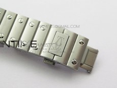 Santos de Cartier 35mm 2018 RXW 1:1 Best Edition White Dial on SS SmartLinks Bracelet MIYOTA 9015