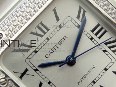 Santos de Cartier 35mm 2018 Diamonds Bezel RXW 1:1 Best Edition White Dial on SS SmartLinks Bracelet MIYOTA 9015