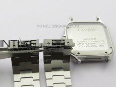 Santos de Cartier 35mm 2018 Diamonds Bezel RXW 1:1 Best Edition White Dial on SS SmartLinks Bracelet MIYOTA 9015
