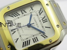 Santos de Cartier 35mm 2018 SS/YG RXW 1:1 Best Edition White Dial on SS/YG SmartLinks Bracelet MIYOTA 9015