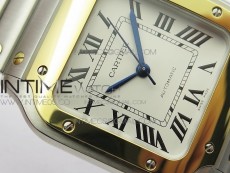 Santos de Cartier 35mm 2018 SS/YG RXW 1:1 Best Edition White Dial on SS/YG SmartLinks Bracelet MIYOTA 9015