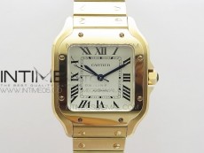 Santos de Cartier 35mm 2018 RG RXW 1:1 Best Edition White Dial on SmartLinks Bracelet MIYOTA 9015