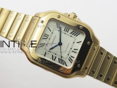 Santos de Cartier 35mm 2018 RG RXW 1:1 Best Edition White Dial on SmartLinks Bracelet MIYOTA 9015