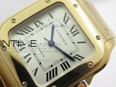 Santos de Cartier 35mm 2018 RG RXW 1:1 Best Edition White Dial on SmartLinks Bracelet MIYOTA 9015