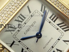 Santos de Cartier 35mm 2018 RG Diamonds Bezel RXW 1:1 Best Edition White Dial on SmartLinks Bracelet MIYOTA 9015