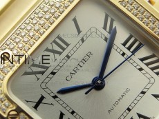 Santos de Cartier 35mm 2018 RG Diamonds Bezel RXW 1:1 Best Edition White Dial on SmartLinks Bracelet MIYOTA 9015
