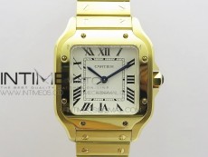Santos de Cartier 35mm 2018 YG RXW 1:1 Best Edition White Dial on SmartLinks Bracelet MIYOTA 9015