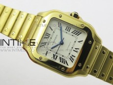 Santos de Cartier 35mm 2018 YG RXW 1:1 Best Edition White Dial on SmartLinks Bracelet MIYOTA 9015