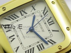 Santos de Cartier 35mm 2018 YG RXW 1:1 Best Edition White Dial on SmartLinks Bracelet MIYOTA 9015